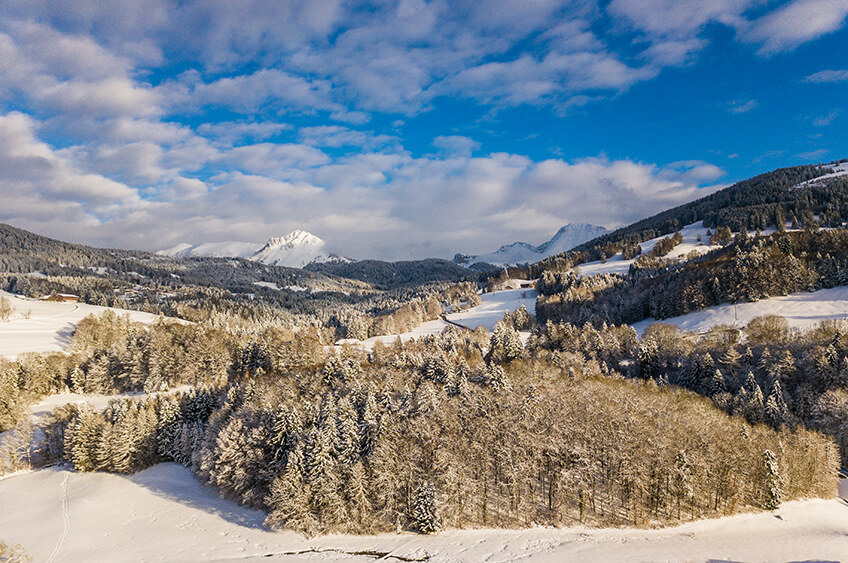Les préalpes fribourgeoise vues du ciel